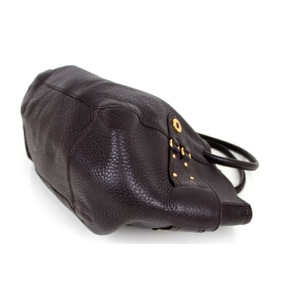 ROOMY Cole Haan DARK BROWN GENUINE LEATHER TOTE SHOULDER BAG HANDBAG PURSE - Picture 9 of 16